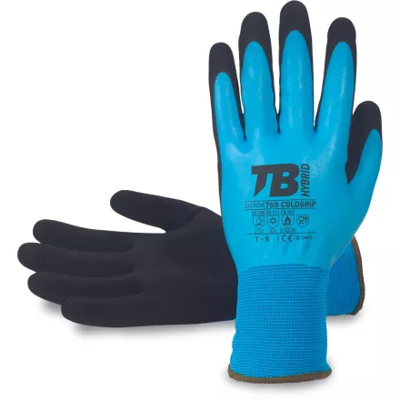 TB latexhab mártott kesztyű ColdGrip 760 kék - 5 pár/csomag