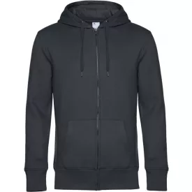 B&C pulóver King Zipped Hood 280 asphalt