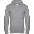 B&C pulóver King Zipped Hood 280 melírozott szürke