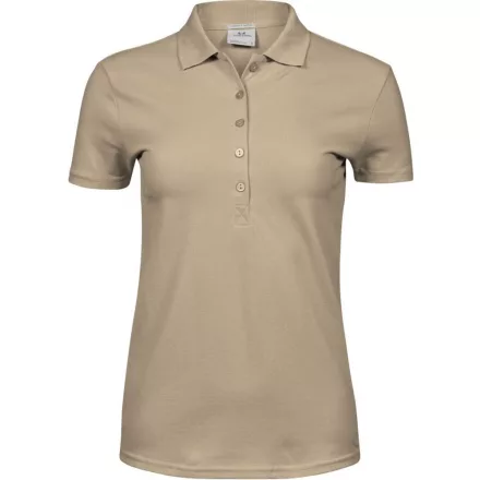 Tee Jays galléros női póló Luxury Stretch 215 homokszín