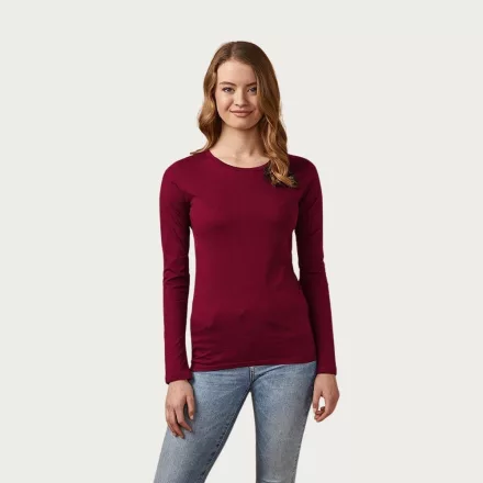 Promodoro hosszú ujjú női póló Roundneck LS 140 berry