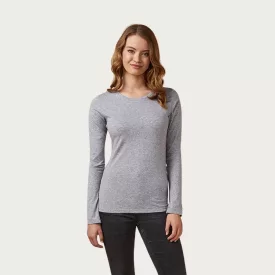   Promodoro hosszú ujjú női póló Roundneck LS 140 melírozott szürke