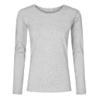 Promodoro hosszú ujjú női póló Roundneck LS 140 melírozott szürke