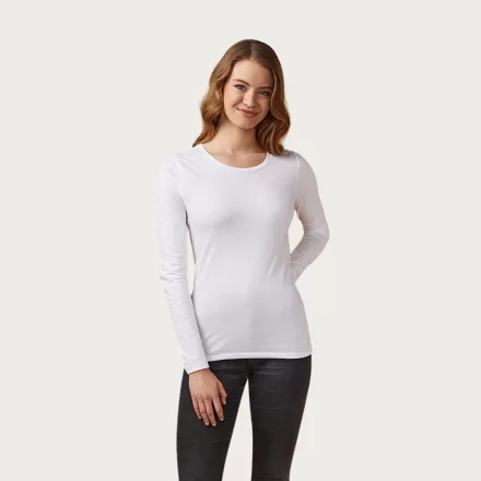 Promodoro hosszú ujjú női póló Roundneck LS 140 fehér
