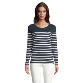   Sol's hosszú ujjú női póló Matelot LSL 160 tengerkék-fehér