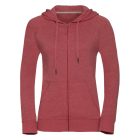 Russell női pulóver HD Zipped Hood 255 melírozott piros