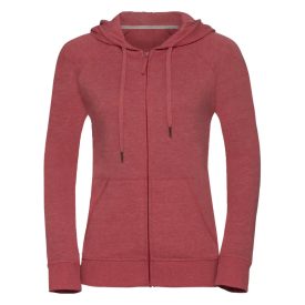Russell női pulóver HD Zipped Hood 255 melírozott piros