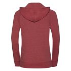 Russell női pulóver HD Zipped Hood 255 melírozott piros