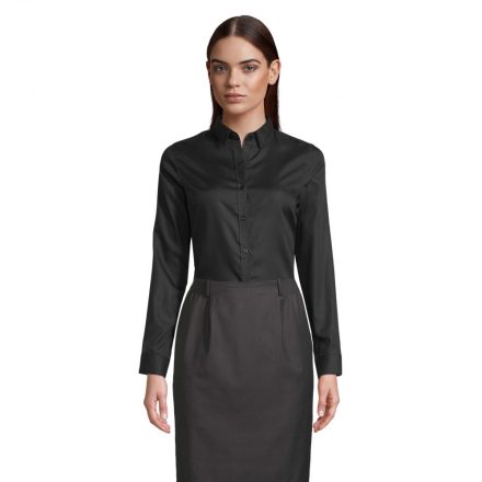 NeoBlu hosszú ujjú női ing Blaise Micro-Twill 115 fekete