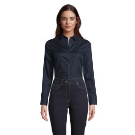 NeoBlu hosszú ujjú női ing Blaise Micro-Twill 115 éjkék
