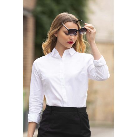 NeoBlu hosszú ujjú női ing Blaise Micro-Twill 115 fehér