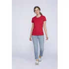 Gildan női póló Premium Ring Spun 185 piros