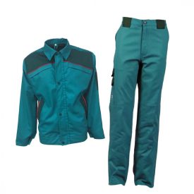   Declan munkás dzseki+nadrág Solution 265 türkiz zöld-sötétzöld-piros
