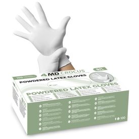 4MD púderezett latex kesztyű Crocus fehér 100 db/csomag