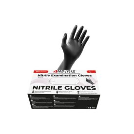 4MD púdermentes nitril kesztyű Iris fekete 100 db/csomag
