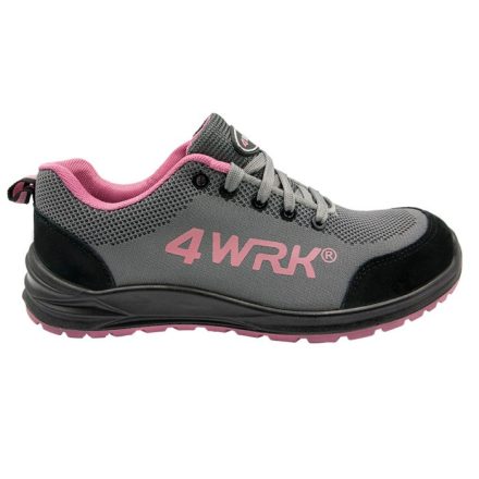 4WRK munkavédelmi női cipő Mensa S1P ESD szürke-rózsaszín