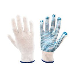 4WRK pontozott kötött cérnakesztyű Trona fehér-kék