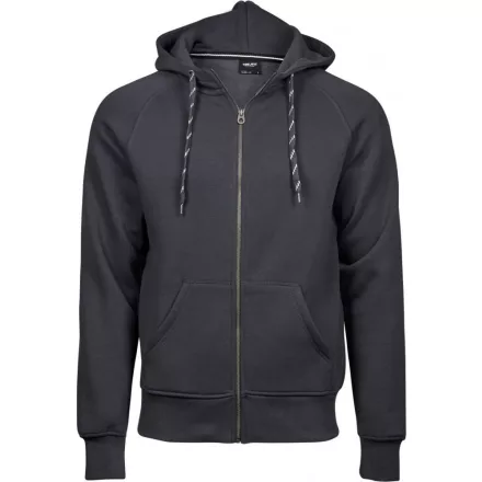 Tee Jays pulóver Hooded Zip Sweat 310 sötétszürke