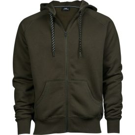 Tee Jays pulóver Hooded Zip Sweat 310 olíva