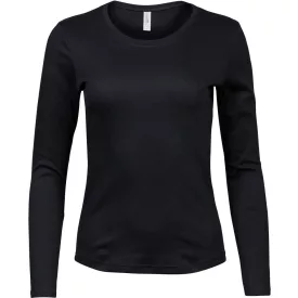   Tee Jays hosszú ujjú női póló Ladies LS Interlock 220 fekete