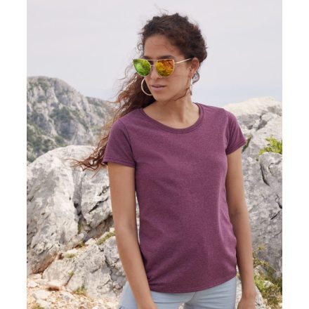 Fruit női póló Valueweight T 165 melírozott burgundi