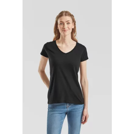 Fruit női póló Iconic V-Neck T 150 fekete
