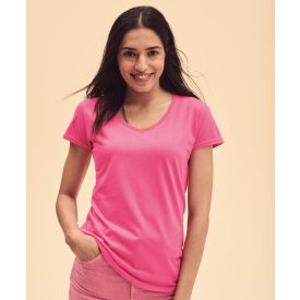 Fruit női póló Iconic V-Neck T 150 fukszia