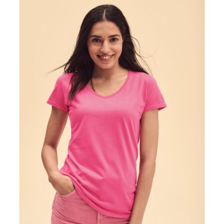 Fruit női póló Iconic V-Neck T 150 fukszia