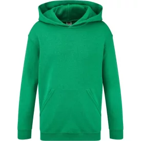   Fruit gyerek pulóver Classic Hooded 280 melírozott retro zöld