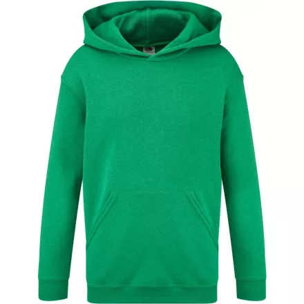 Fruit gyerek pulóver Classic Hooded 280 melírozott retro zöld