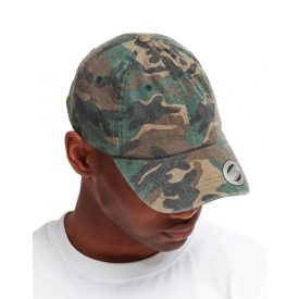   Flexfit baseball sapka Camo Washed 6P koptatott terepszín zöld