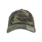 Flexfit baseball sapka Camo Washed 6P koptatott terepszín zöld