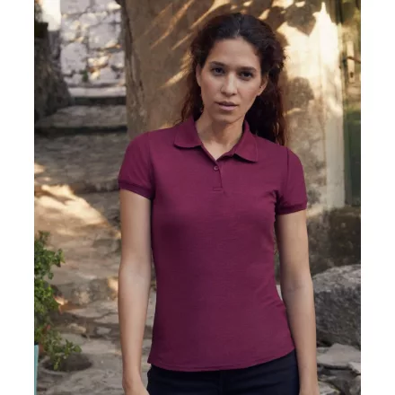 Fruit galléros női póló Lady-Fit 180 burgundy