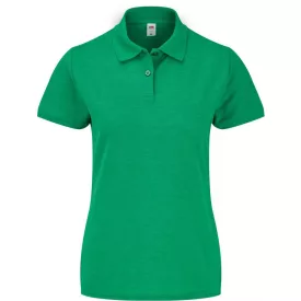 Fruit galléros női póló Lady-Fit 180 melírozott zöld