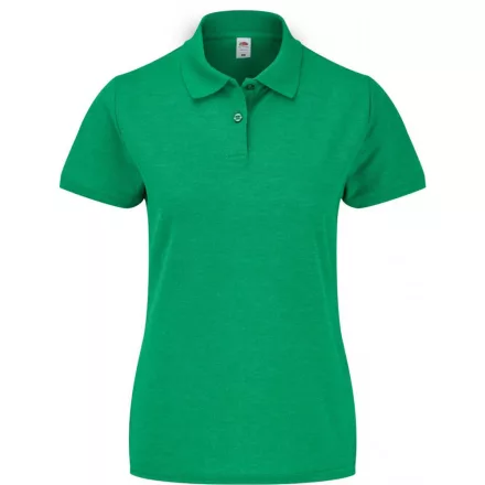 Fruit galléros női póló Lady-Fit 180 melírozott zöld