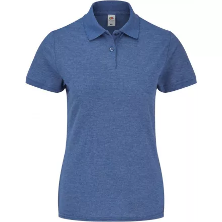 Fruit galléros női póló Lady-Fit 180 melírozott királykék