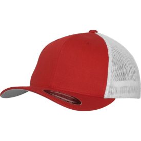   Flexfit baseball sapka Mesh Cotton Twill Trucker 6P piros-fehér