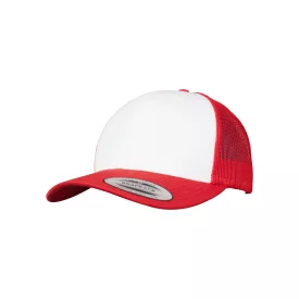   Flexfit baseball sapka Retro Trucker Colored Front 6P piros-fehér-piros