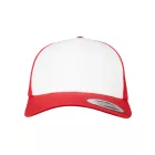 Flexfit baseball sapka Retro Trucker Colored Front 6P piros-fehér-piros