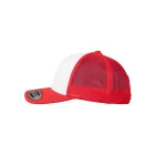 Flexfit baseball sapka Retro Trucker Colored Front 6P piros-fehér-piros