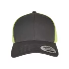 Flexfit baseball sapka Retro Trucker 2-Tone 6P ébenszürke-neon zöld