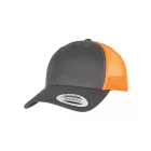 Flexfit baseball sapka Retro Trucker 2-Tone 6P ébenszürke-neon narancs