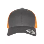 Flexfit baseball sapka Retro Trucker 2-Tone 6P ébenszürke-neon narancs