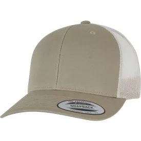   Flexfit baseball sapka Retro Trucker 2-Tone 6P halvány khaki-natúr