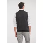 Russell kötött mellény V-Neck melírozott grafit