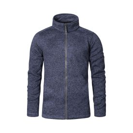 Promdoro polár pulóver Knitted 300 melírozott kék