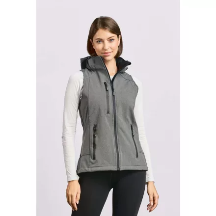 Promodoro női softshell mellény 3-Layer 310 melírozott szürke