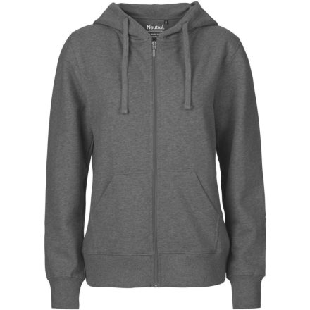 Neutral női pulóver Zip Hoodie 300 melírozott sötétszürke