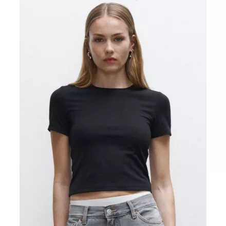 True Blanks női haspóló Crop Fitted 180 fekete