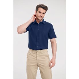   Russell rövid ujjú ing Easy Care Tailored Oxford 135 tengerkék